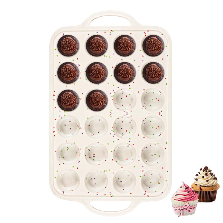 Silicone Mini Muffin Pan With Metal Reinforced Frame