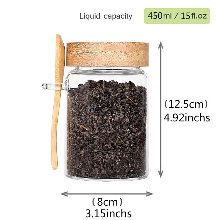 Glass Jar with Screw Lid and Spoon (3 Count)