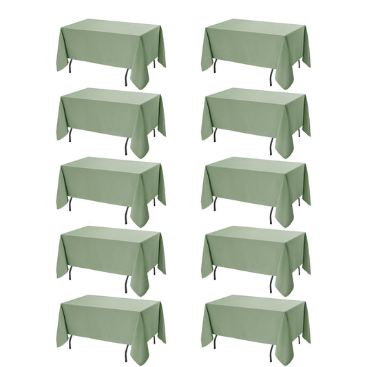 10 Pack Sage Green Tablecloths for Rectangle Tables