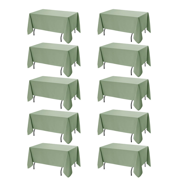 10 Pack Sage Green Tablecloths for Rectangle Tables