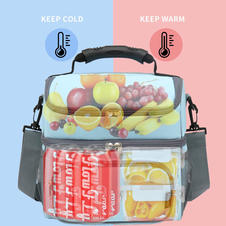 Double Layer Cooler Insulated Lunch Bag Adult Lunch Box Large Tote Bag for Men