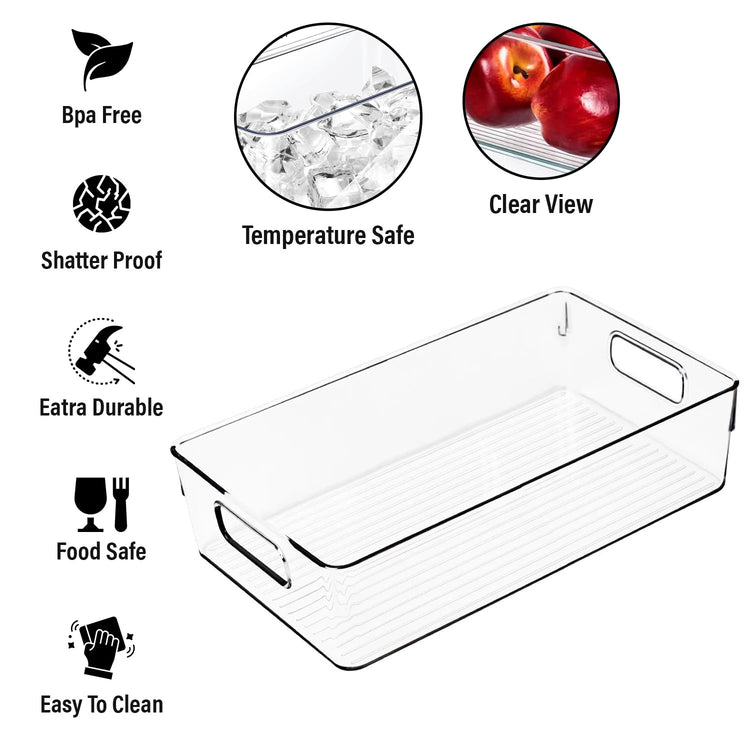 Large Clear Plastic Storage Bins (4 Count)