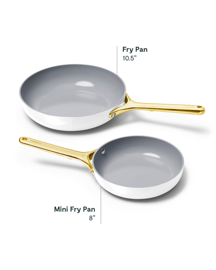 Ceramic Fry Pan Duo with Glass Lids (2 Count)