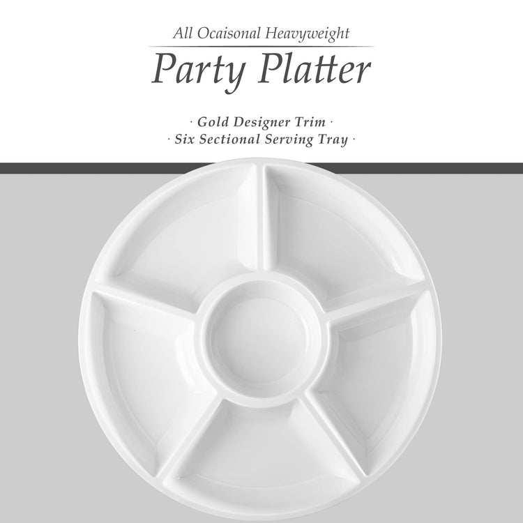 6 Sectional Round Plastic Serving Tray