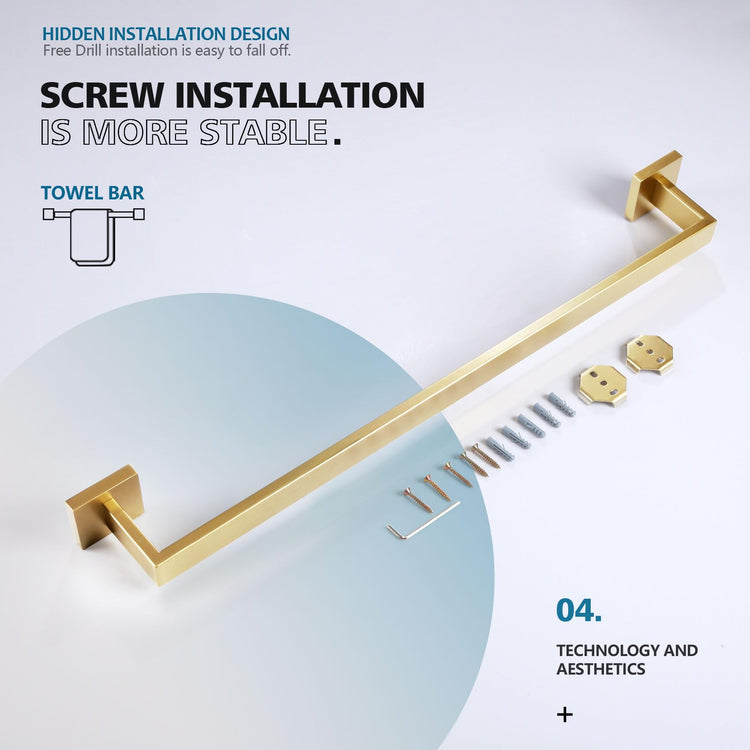 20 Inch Towel Bar Bathroom Towel Bar Kitchen Dish Cloths Hanger Hand Towel Holder Stainless Steel Wall Mount