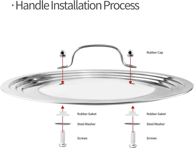 Stainless Steel Universal Lid for Pots, Pans and Skillets-Fits 7" to 12" Replacement Frying Pan Cover and Cast Iron Skillet Lid