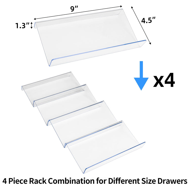 Clear Acrylic Spice Drawer Organizer (4 Count)
