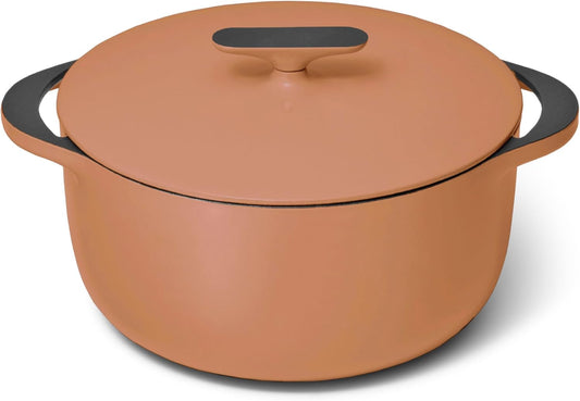 Caraway Enameled Dutch Oven - 6.5 qt Cast Iron Dutch Oven With Lid - 3 Layer Enamel Coating - No Seasoning Required - Compatible With All Stovetops - Oven Safe - No Forever Chemicals - Rust - Nestoria