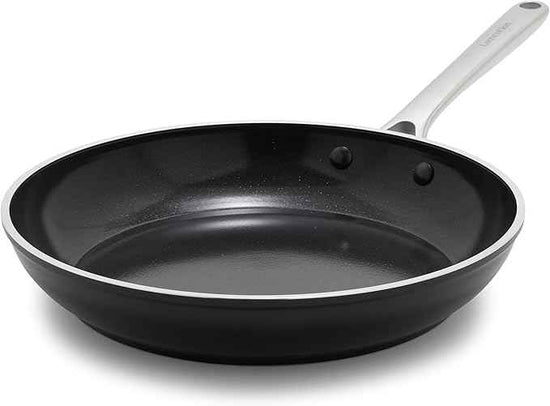 Orfeo 11” Nonstick Frying Pan, Made in Italy, Diamond Ceramic PFAS-Free Cookware, Induction Ready, Scratch Resistant, Laser-Fused Surface for Durability, Dishwasher Safe, Black