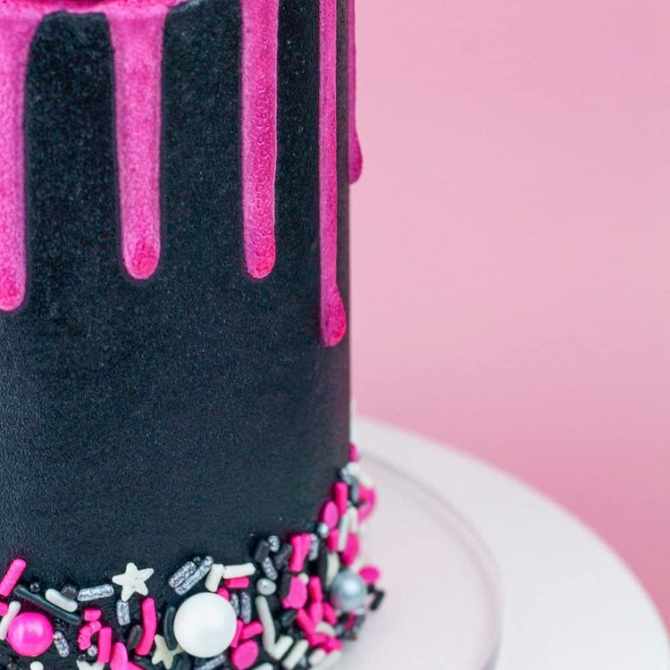 Black Pink Sprinkles for Cake Decorating (4 Ounce)