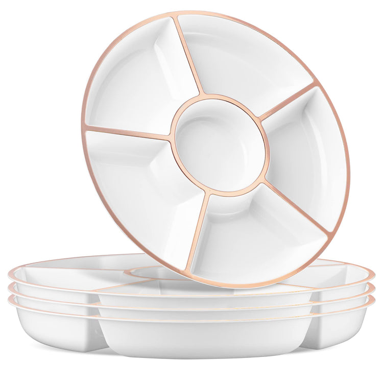 6 Sectional Round Plastic Serving Tray
