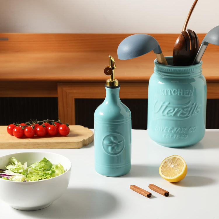 Sweejar 16 Oz Ceramic Olive Oil Dispenser Bottle