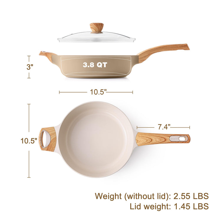 Ceramic Nonstick Frying Pan Skillet with Lid