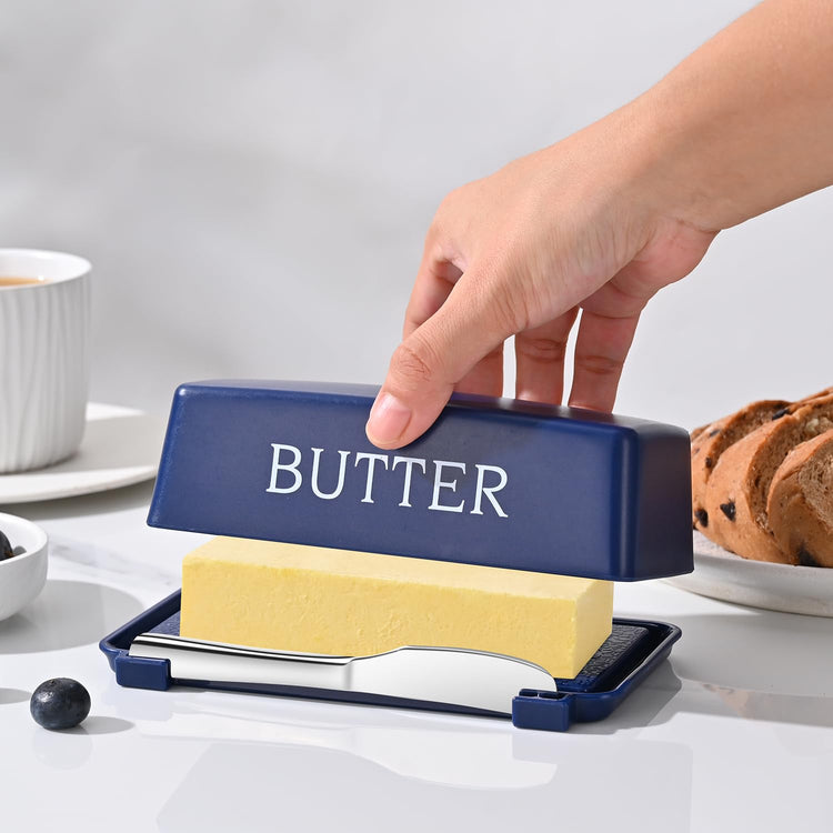 Butter Dishes With Lid And Stainless Steel Knife