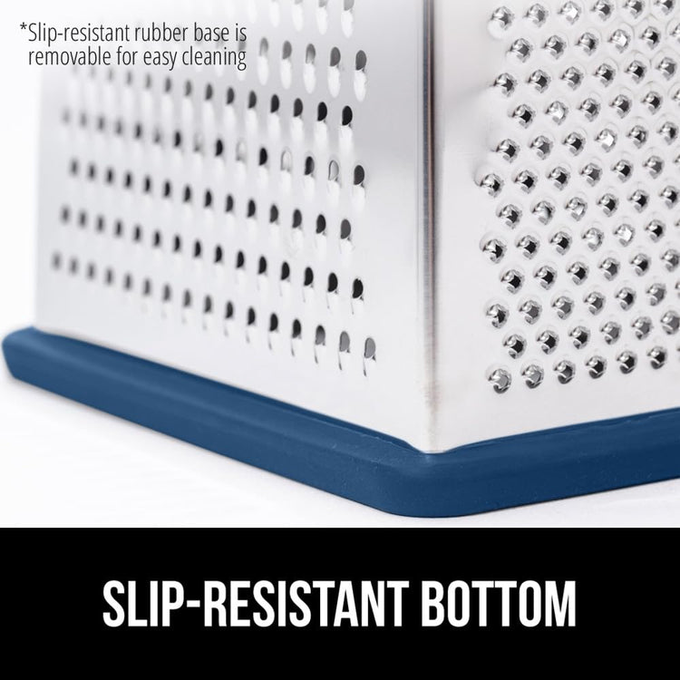 XL 4 Sided Stainless Steel Cheese Grater With Measurement Container
