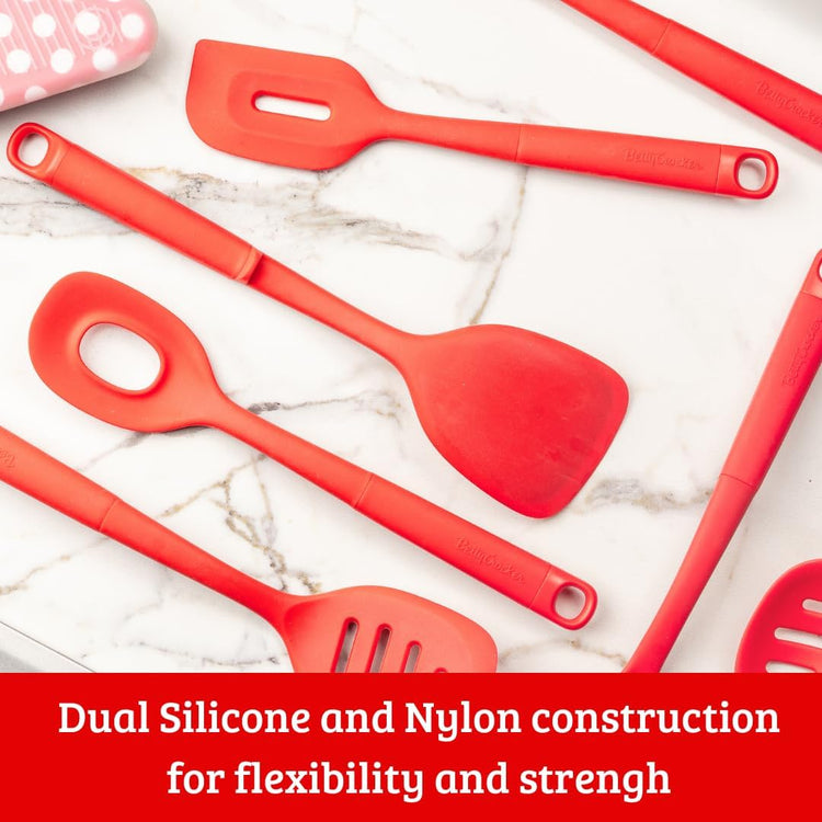 Betty Crocker Silicone Baking/Cooking Utensil Set – Spatula, Spoon, Turner, Scraper. 5-Piece Set, Heat Resistant, BPA Free, Non-Stick, Dishwasher Safe