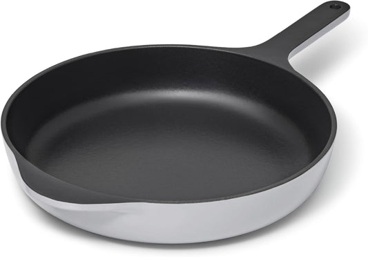 Caraway Cast Iron Skillet - 10.5” Enameled Cast Iron Pan With 3 Layer Enamel Coating - No Seasoning Required - Compatible With All Stovetops - Free From Forever Chemicals - Gray - Nestoria