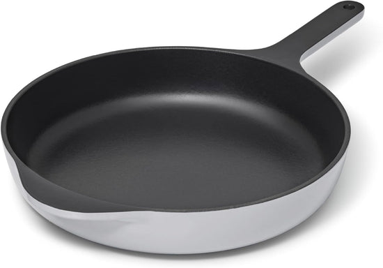 Caraway Cast Iron Skillet - 10.5” Enameled Cast Iron Pan With 3 Layer Enamel Coating - No Seasoning Required - Compatible With All Stovetops - Free From Forever Chemicals - Gray - Nestoria