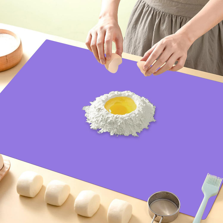 Extra Large Silicone Mats For Kitchen Counter, 27.6'' x 19.7'' Nonskid Silicone Placemats for Kids, Nonstick Purple Silicone Mat for Baking Crafts, Silicone Dab Mat Heat Resistant, 1Pack