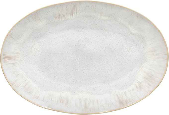 Casafina Ceramic Stoneware 18'' Oval Platter - Eivissa Collection, Sand Beige | Microwave, Dishwasher, Oven & Freezer Safe Dinnerware | Food Safe Glazing | Restaurant Quality Serveware