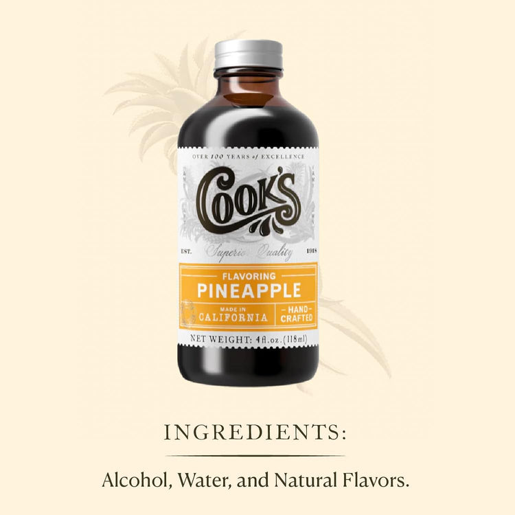 Cook's, Pineapple Flavoring for Baking, Candies, Cakes, Smoothies, Beverages, 4 oz - Nestoria