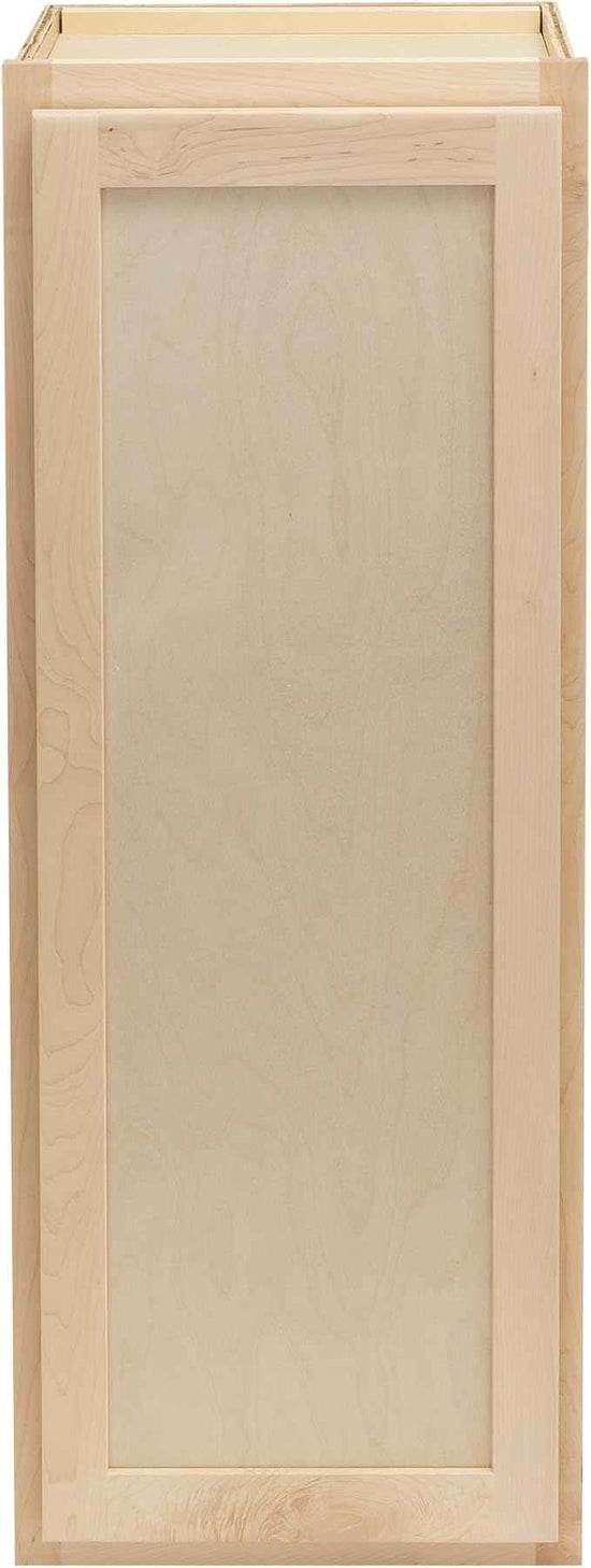 Quicklock RTA (Ready-to-Assemble) 42" Tall Wall Kitchen Cabinets - Shaker Style | 100% Hardwood | Made in America | Soft Close Hardware (Raw Maple, 12" D x 21" W x 42" H)