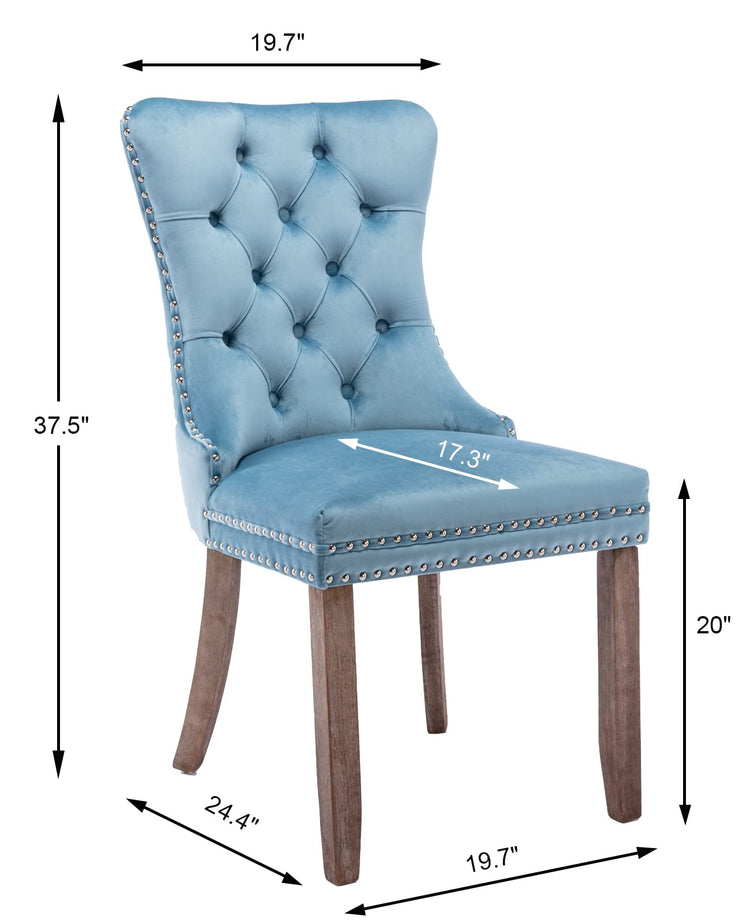 Light Blue Velvet Dining Chairs Set of 6 (6 Count)