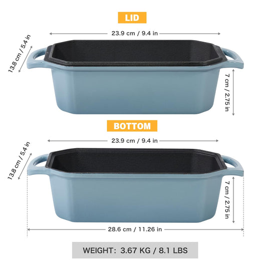 Bread Pan Cast Iron Loaf Pan with Lid Bread Loaf Pan 8.5x4.5 Inch Loaf Pan Enameled Cast Iron Sourdough Loaf Pan