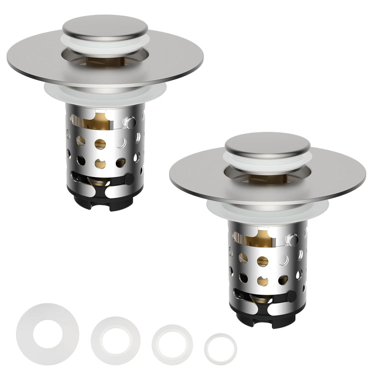 2PCS Universal Bathroom Sink Drain Strainer Hair Catcher (2 Count)