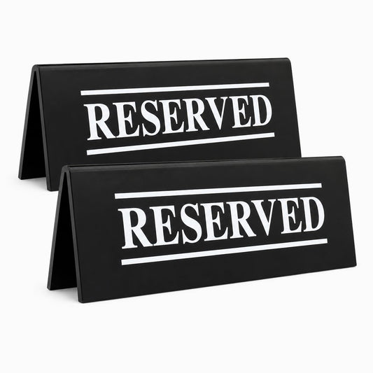 Plastic Reserved Table Tent Signs (2 Count)