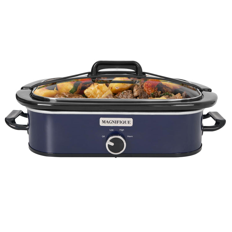 4 Quart Slow Cooker with Casserole Manual Warm Setting