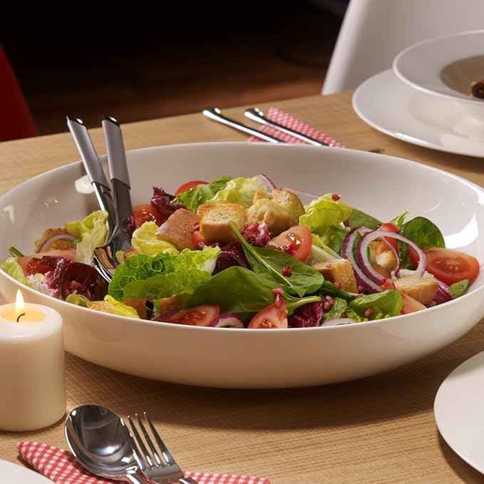 Villeroy & Boch For Me Round Vegetable Bowl, 15 in, Premium Porcelain, White