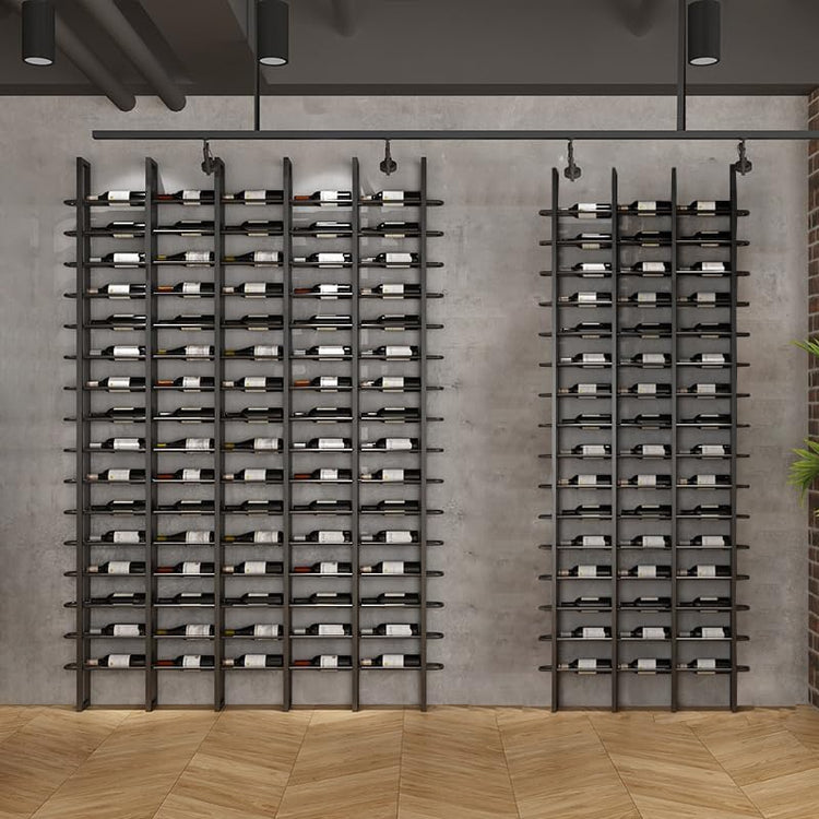 Wine Rack Freestanding Floor, 16 Tier 80 Bottle Capacity Display Holder, Black Industrial Wine Bottle Storage Shelves, for Any Bar, Wine Cellar, Kitchen, Dining Room (Black, 5 Column)