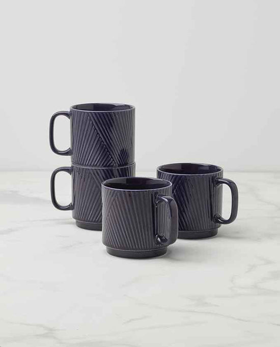 Lenox 898176 Modulus Mugs, Set Of 4, Nightshade