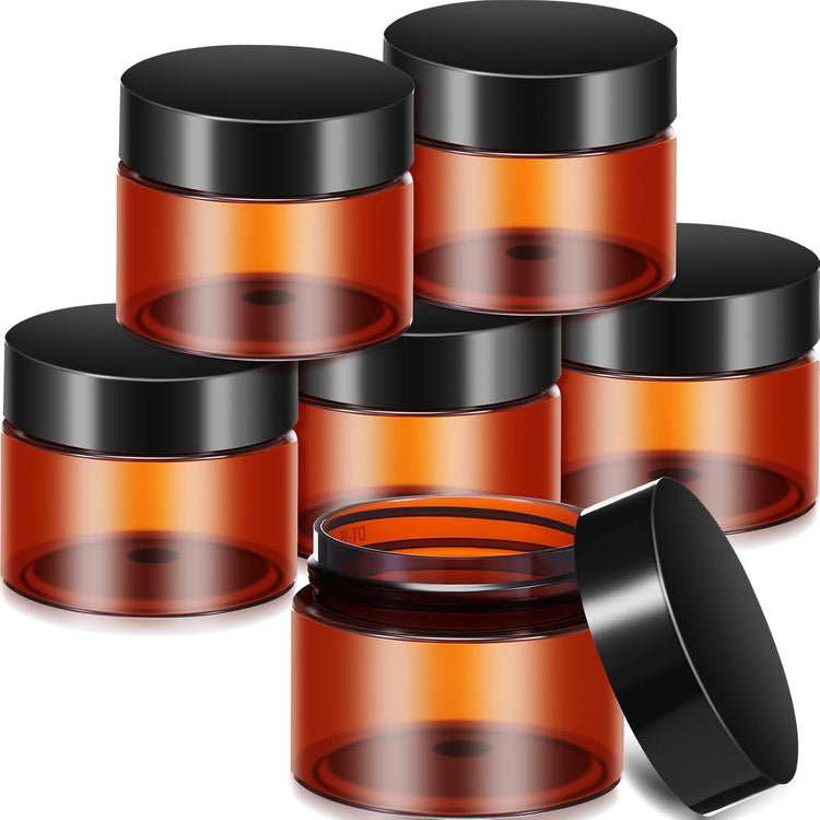 6 Pack 4 oz Plastic Jars Containers with Lids Wide (6 Count)