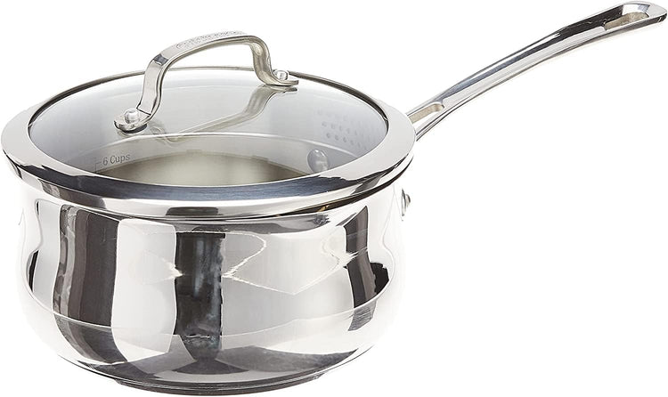 Cuisinart 419-18P 2-Quart Pour Saucepan with Cover Contour Cookware, Stainless Steel - Nestoria