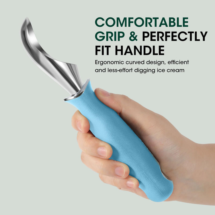 Premium Heavy Duty Ice Cream Scoop with Ergonomic Grip Handle
