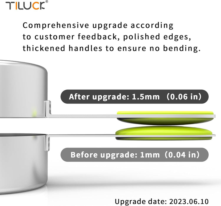 TILUCK Measuring Cups and Spoons Set, Stainless Steel, Kitchen Utensils for Cooking and Baking (12, Colorful)