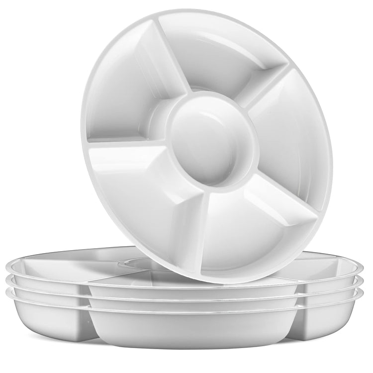 6 Sectional Round Plastic Serving Tray