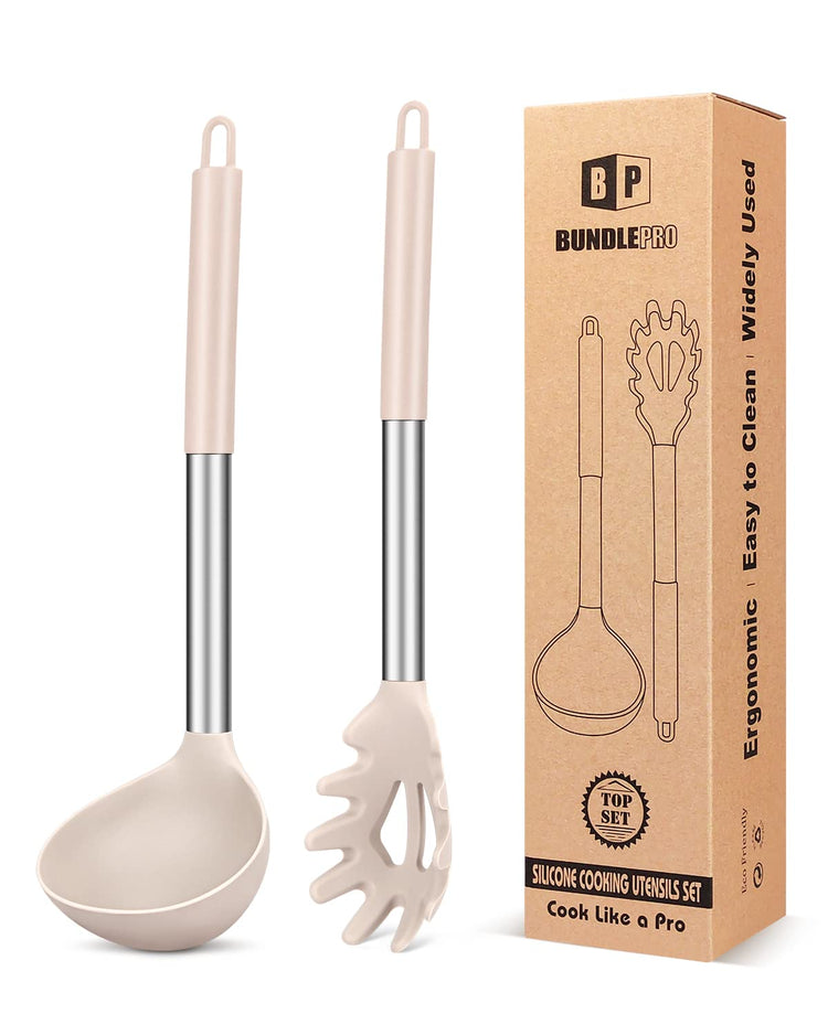 Silicone Pasta Fork and Ladle Spoon Set (2 Count)