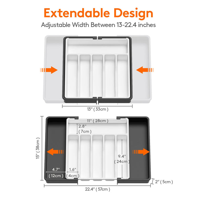 Extra Large Silverware Drawer Organizer