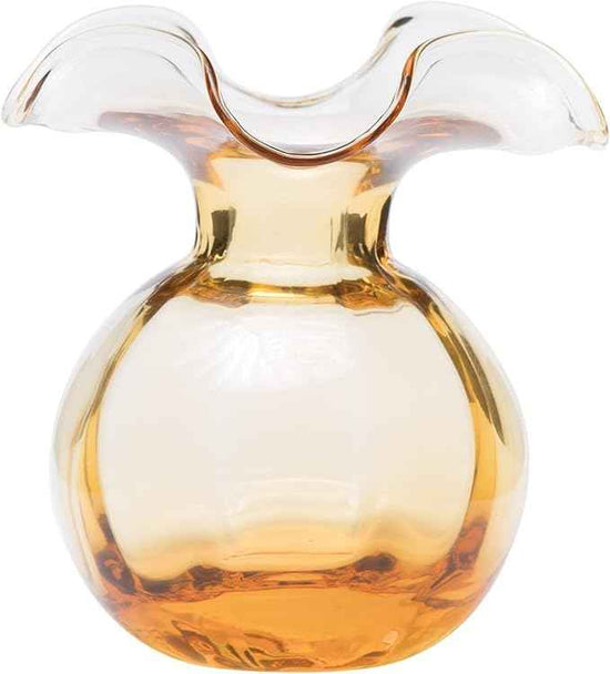 Hibiscus Glass Amber Medium Fluted Vase