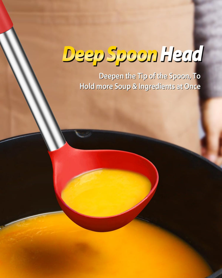 Silicone Pasta Fork and Ladle Spoon Set (2 Count)