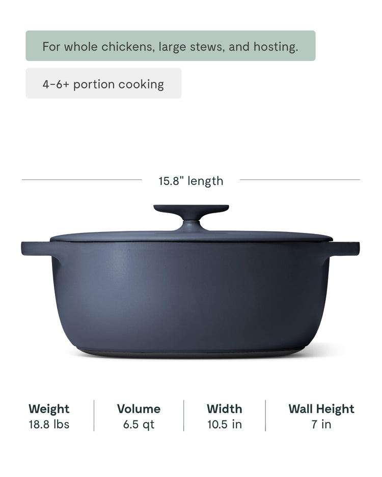 Enameled Cast Iron Oval Dutch Oven