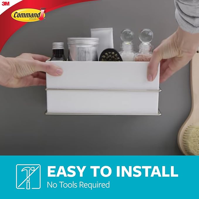 Command Wall and Cabinet Organizer with Water Resistant Strips, Organize Your Bathroom, Easy to Open Packaging