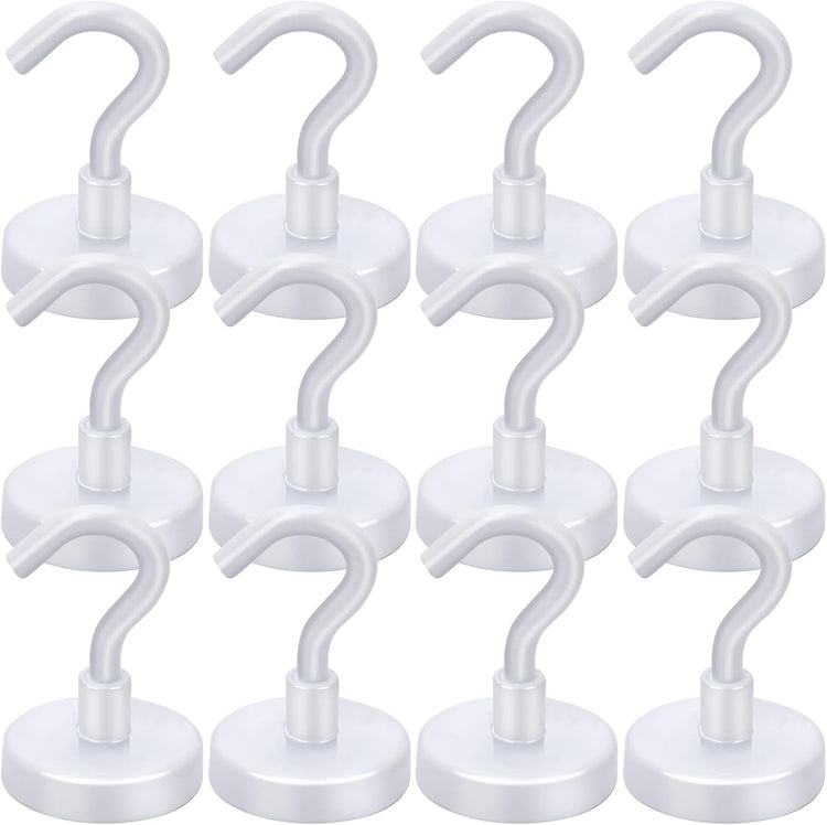 LOVIMAG Cruise Ship Essentials, 80Lb Magnetic Hooks for Cruise Cabins, Strong Magnetic Hooks for Hanging, Refrigerator, Celling, Grill, Fridge, Kitchen-12Pack