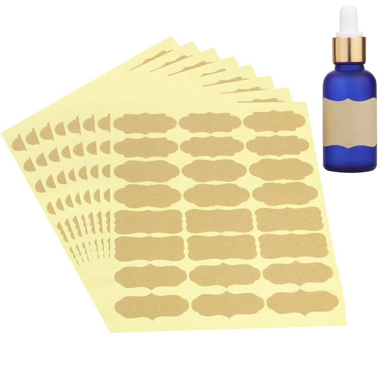 Fancy Shape Kraft Label Stickers (192 Count)