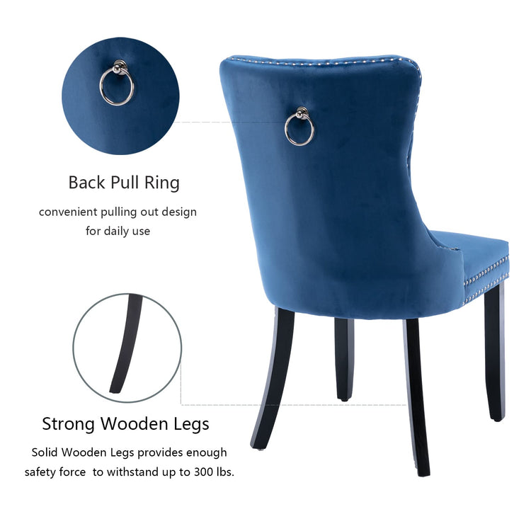 Blue Velvet Dining Chairs Set of 6 (6 Count)