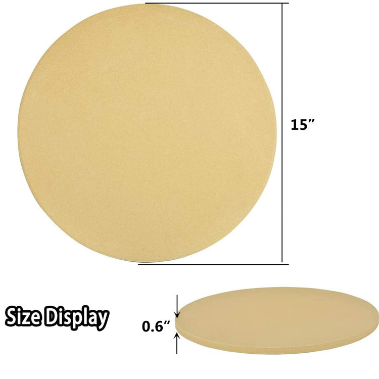 15" Round Pizza Stone for BBQ Oven Grill