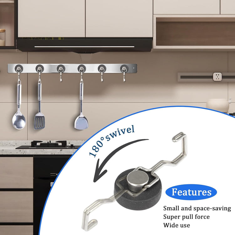 Heavy Duty Magnetic Hooks for Grill, Refrigerator & BBQ – 4-Pack Strong Magnet Hooks for Hanging Grill Tools, Kitchen Utensils, Towels & Outdoor Camping Accessories